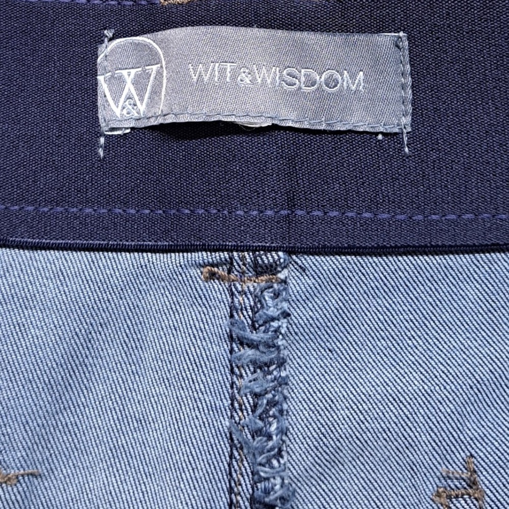 Wit & Wisdom Emma Wide Leg Crop JeansWomen 18 Dark Indigo Excellent Patch Pocket - Picture 4 of 11
